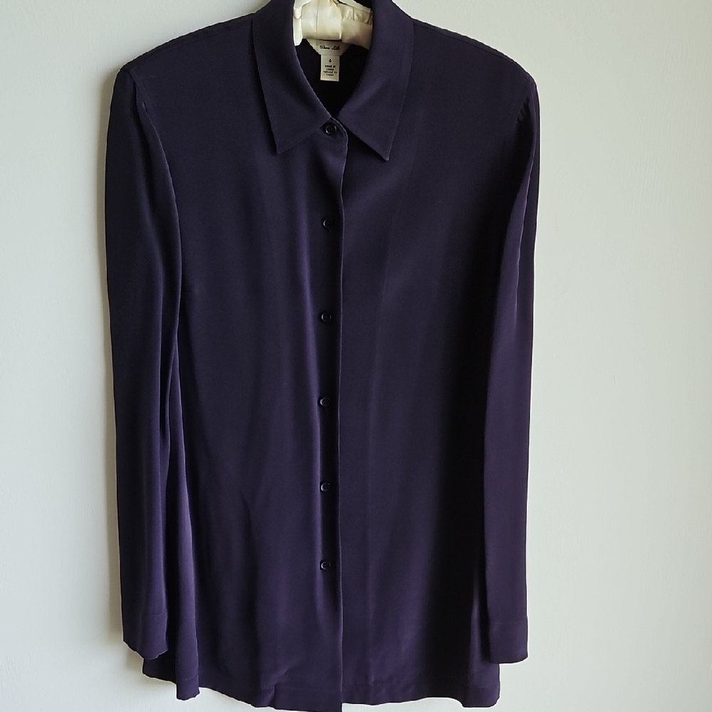 Talbots Deep Purple Silk Blouse
